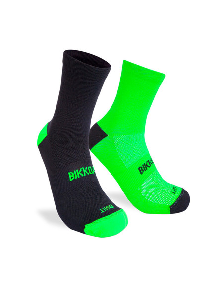 Calcetines deportivos BIKKOA MIXED verde fluor