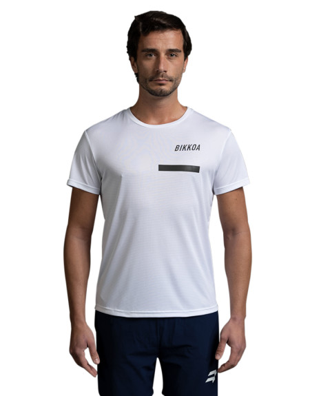 Camiseta deportiva manga corta BIKKOA SOLID hombre blanca