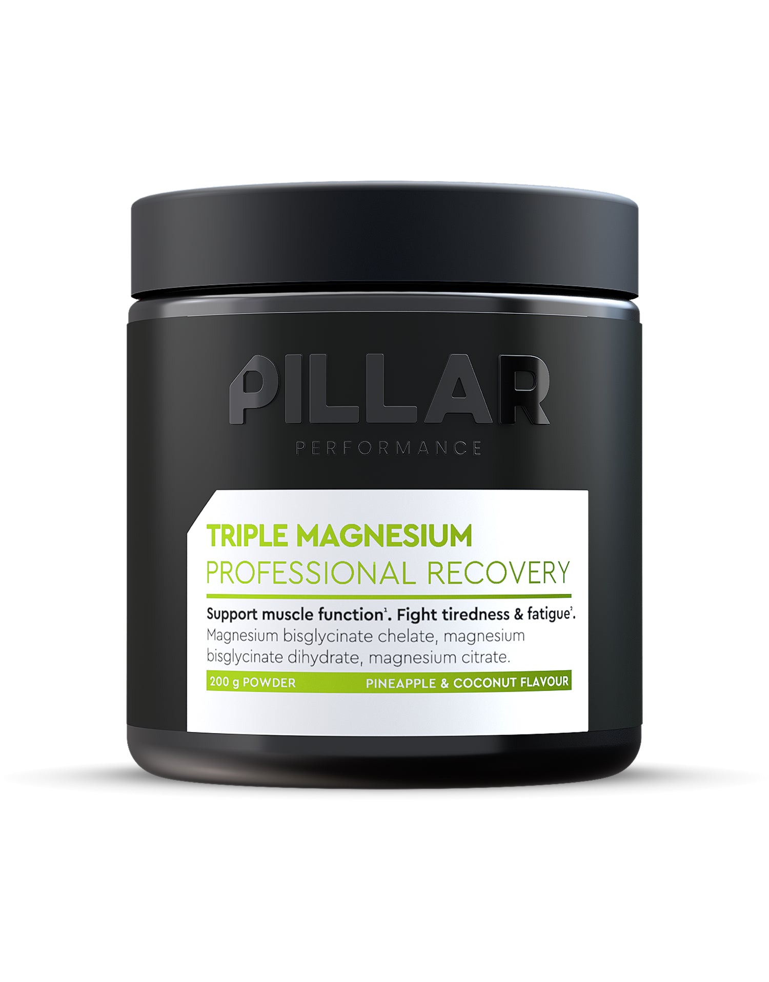 Pillar Performance Triple Magnesium Piña Coco 200g suplemento de magnesio para recuperación muscular y descanso