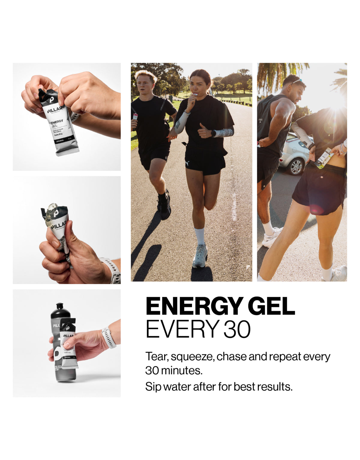PILLAR Performance 30G gel de carbohidratos para ciclismo y triatlón - Neutro