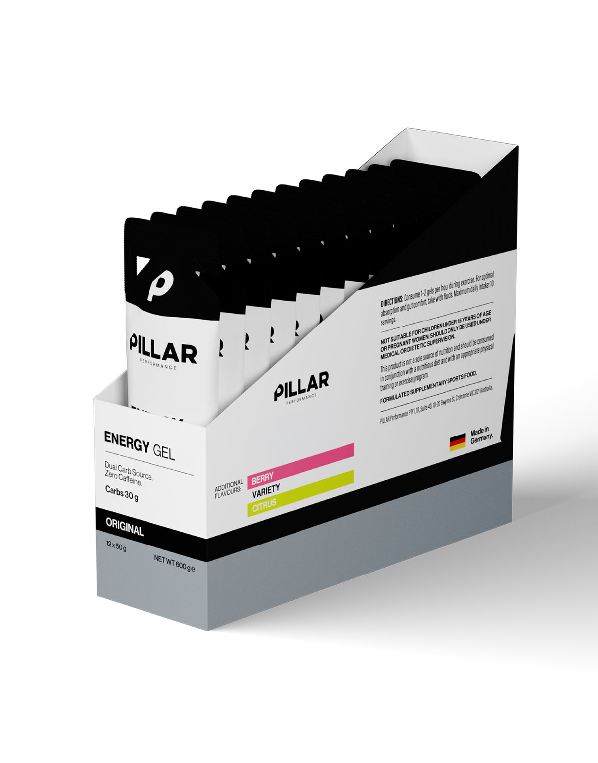 Gel energético PILLAR Performance 30G para running y trail running - Neutro