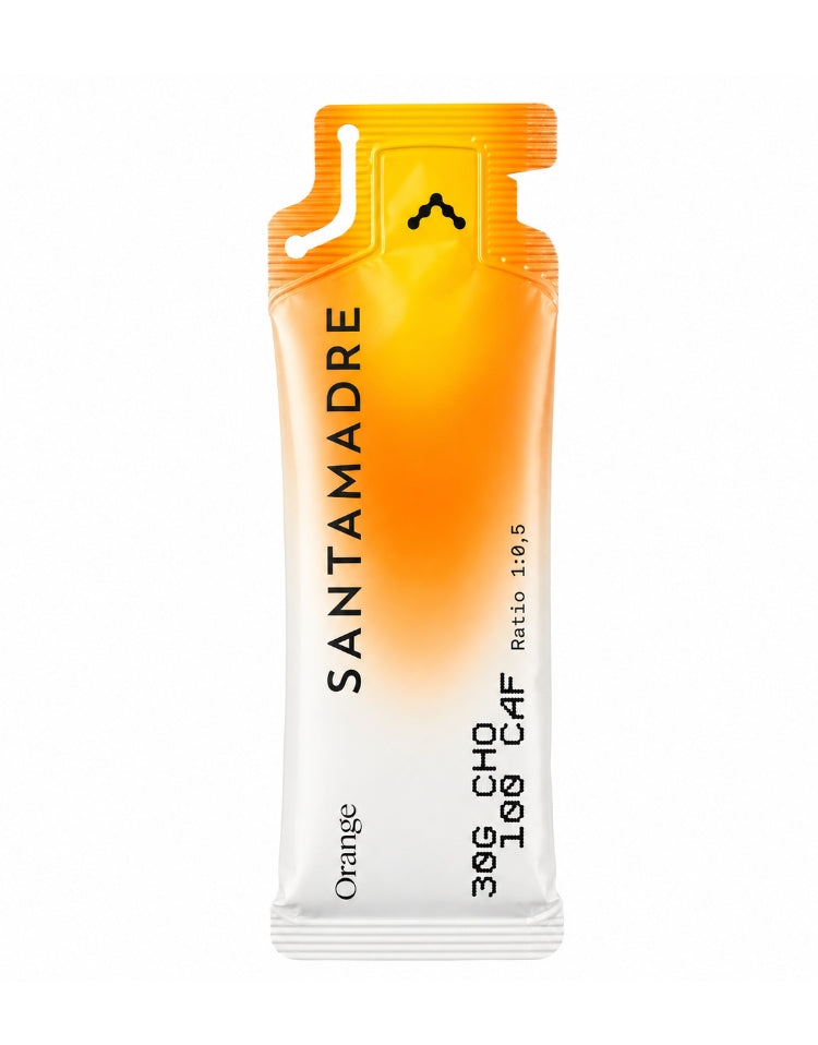 Santa Madre Gel 30CHO con cafeína para deportes de resistencia y entrenamientos de larga duración - Naranja