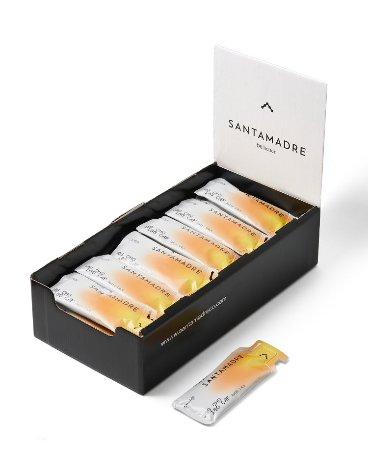 Gel energético con 30 gramos de carbohidratos y 100 mg de cafeína Santa Madre 30CHO - Naranja