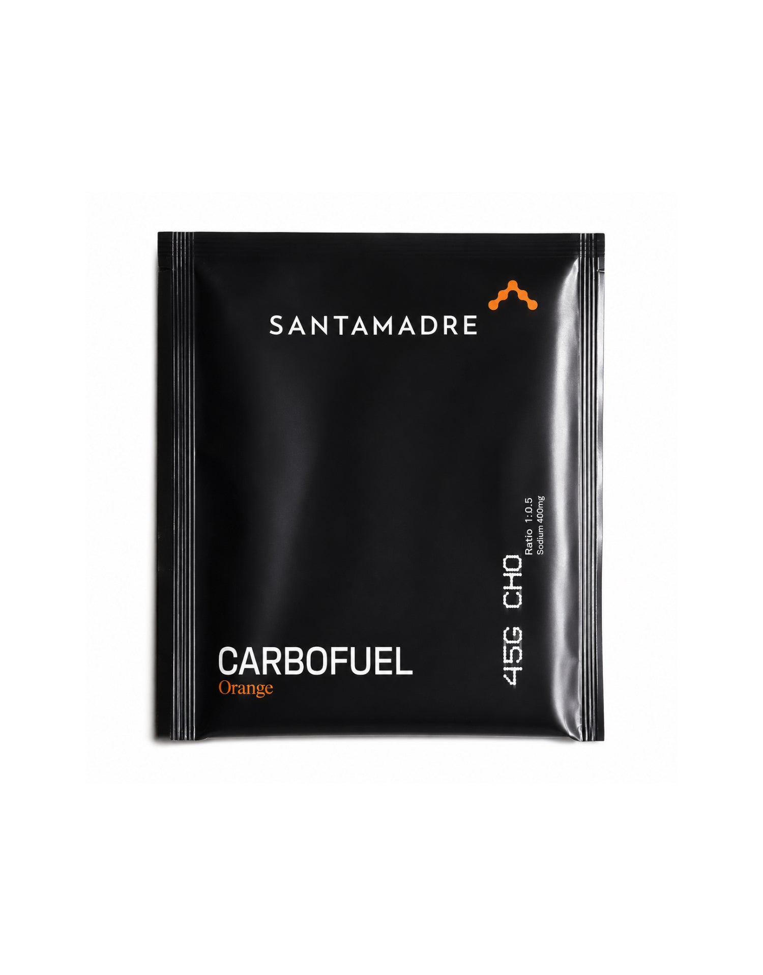Bebida con 45 gramos de carbohidratos Santa Madre Carbofuel para nutrición deportiva - Monodosis 52g, Naranja