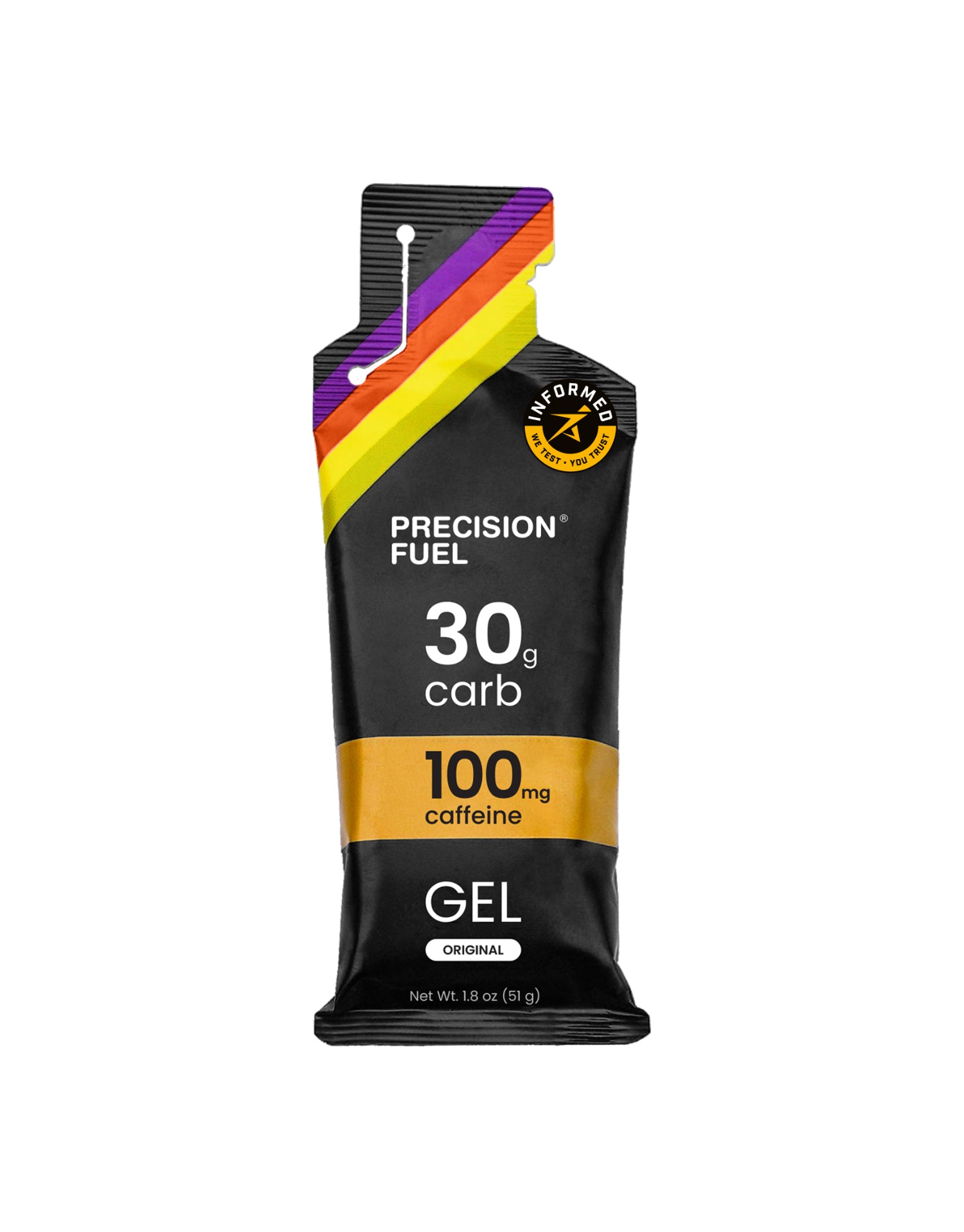 Gel de carbohidratos Precision Fuel PF30 para deportes de resistencia - neutro con cafeína