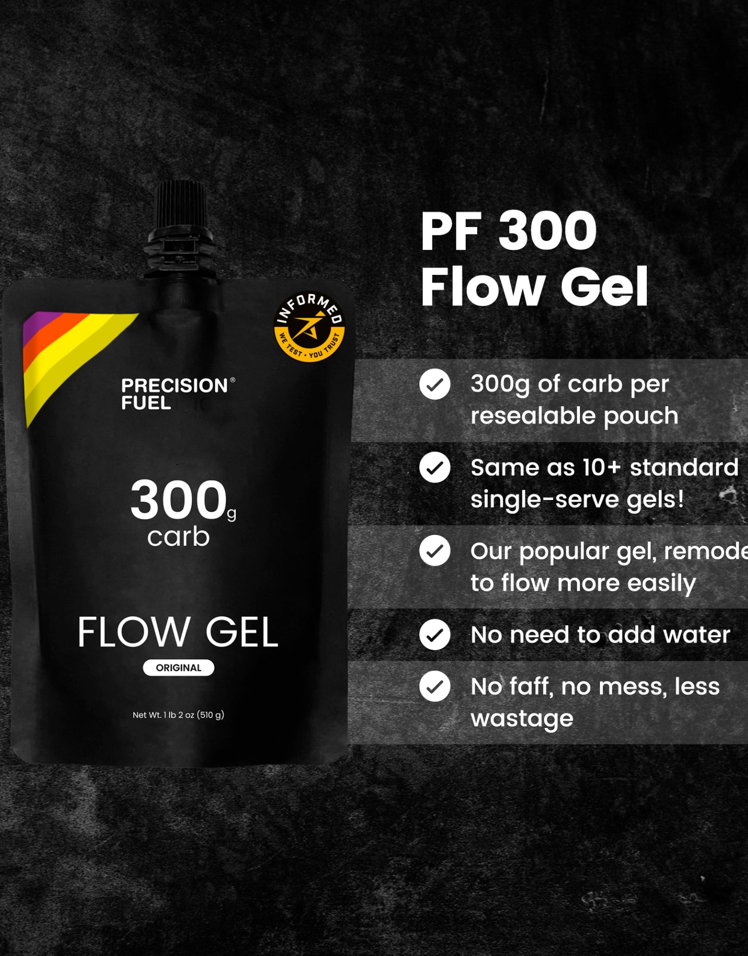 Precision Fuel PF300 gel energético para running, ciclismo, triatlón y ultradistancia