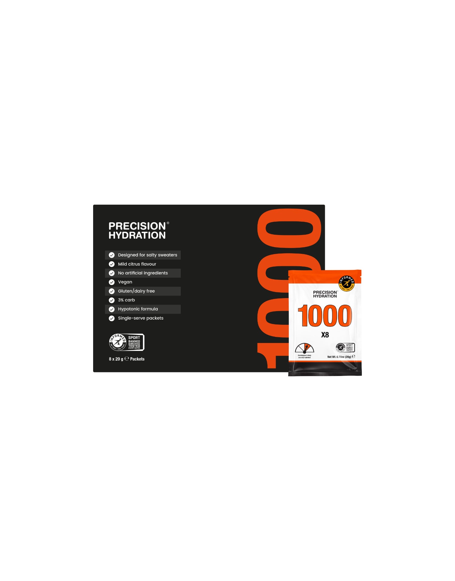 Bebida de electrolitos Precision Fuel Electrolyte Drink Mix para ciclismo y triatlón - PH1000